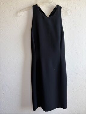Amanda Smith Petite Black Halter Sheath Dress Size 12P LBD